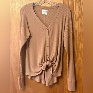 Abercrombie & Fitch Tan Ribbed Long Sleeve